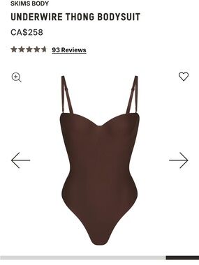 SKIMS Body Underwire Thong Bodysuit Cocoa